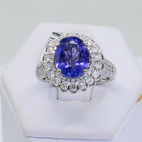 Anillo Tanzanita y Brillantes