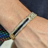 Pulsera Tipo Rolex Onyx y Brillantes