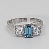 Blue & White Diamond Ring