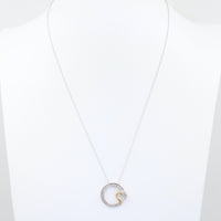 Circle Heart 2 Tone Pendant + Chain