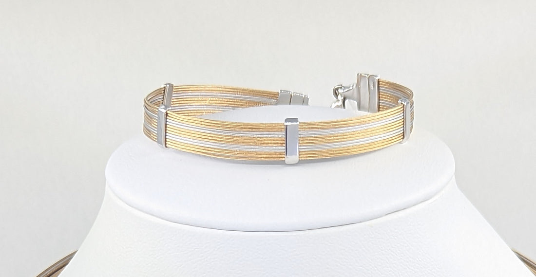 Set Gargantilla y Pulsera Dos Tonos