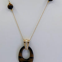 Collar con Pendant Ojo de Tigre 14kt