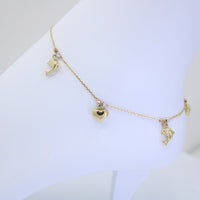 Tobillera Delfines y Corazones