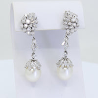 Aretes de Perlas y Brillantes