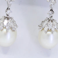 Aretes de Perlas y Brillantes