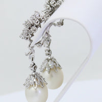 Aretes de Perlas y Brillantes