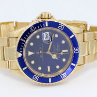 Authentic Rolex Submariner 18kt gold, Tropical Dial, 40mm, 16618