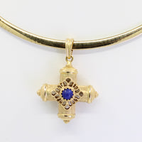 Cruz Lapiz Lazuli Italiana 14KT