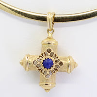 Cruz Lapiz Lazuli Italiana 14KT