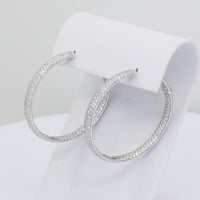 Pave Diamond Hoops