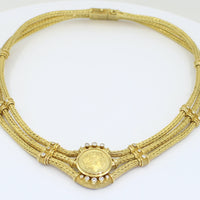 Greek 18kt Three Strand Choker Necklace