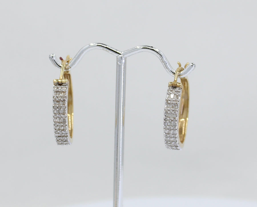 Diamond Hoops Baguette