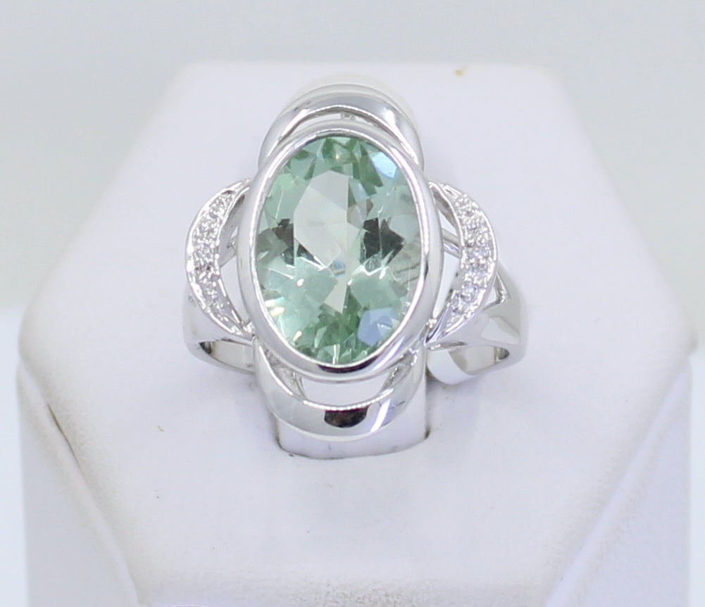 Anillo Coctel Aquamarina Verde