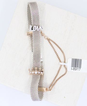 Pandora Mesh & Rose Gold Dangle Charm