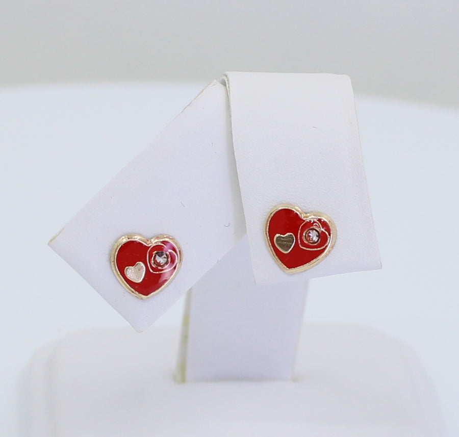Red Hearts Girl Earrings